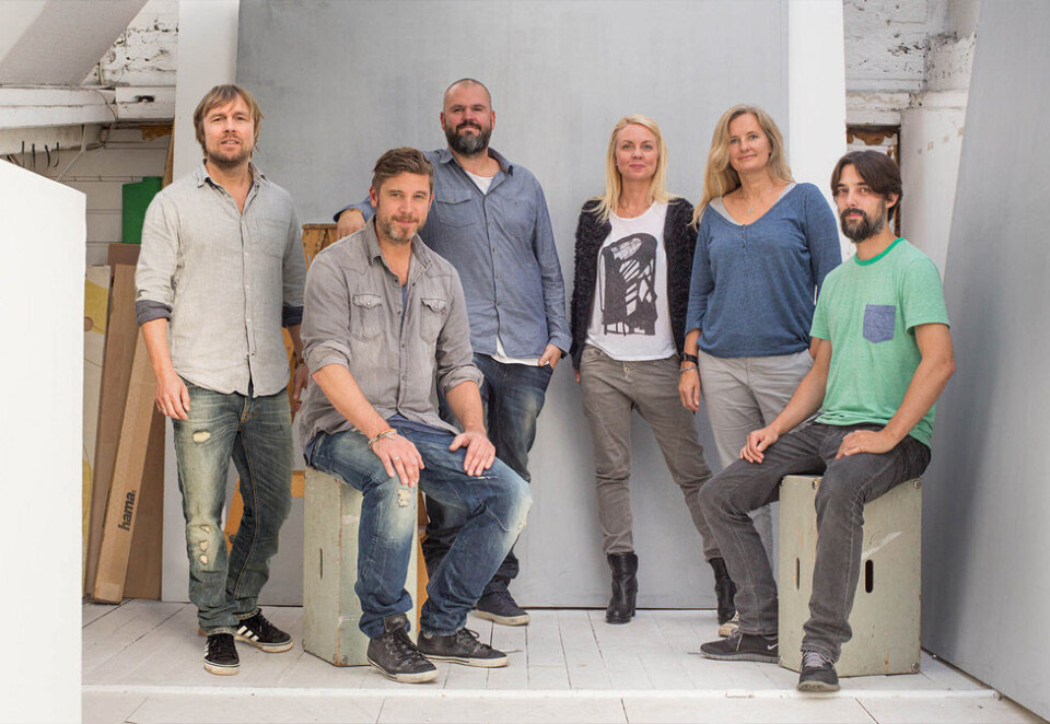 Lønnsom datter: Petter Bryde, Thorbjørn Ruud, Stian Johansen, Janne Brenda Lysø, Monika Augustsson og Ole Jacob Bøe Skattum flyttet ut fra Try i 2013. Regnskapstallene viser at Try-datteren T/A Pol har kontroll på kostnadene. Foto: Pol Reklamebyrå