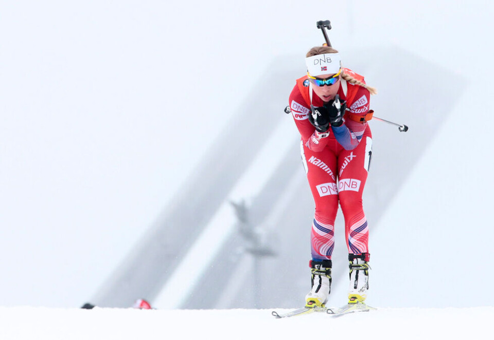 Snart VM: Om tre uker er det klart for VM i Skiskyting i Holmenkollen. Her er Tiril Eckhoff under skiskyttersprinten i Holmenkollen i Oslo i fjor. Foto: Håkon Mosvold Larsen/NTB Scanpix.