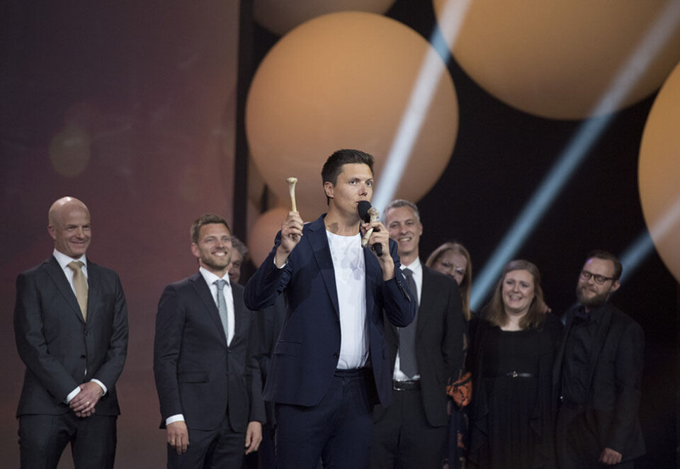 - Svekker demokratiet: - Det handler ikke om å «utfordre demokratiet» – det handler om å svekke det, skriver PR-sjef i Mindshare om falske nyheter-stuntet til «Folkeopplysningen». Her vinner programmet prisen for beste livsstilsprogram på Gullruten tidligere i år. Foto: Marit Hommedal/NTB Scanpix
