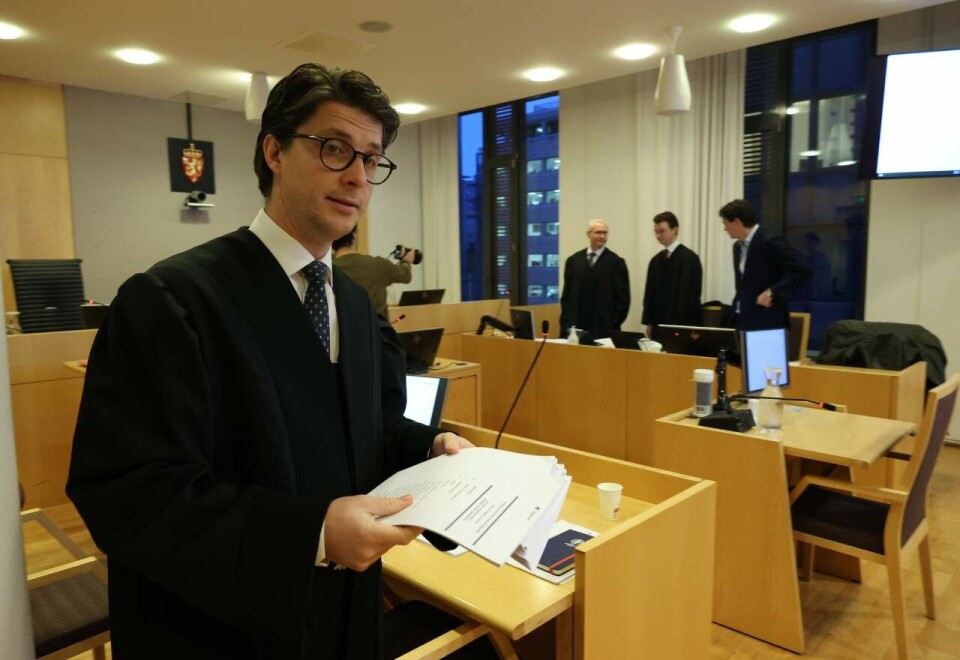 Medieoppgjør i Oslo tingrett: Advokat Andreas Bernt i Haavind representerer Viaplay Group i rettssaken mot TV 2. Onsdag holdt han sitt innledningsforedrag. Foto: Eivor Eriksen