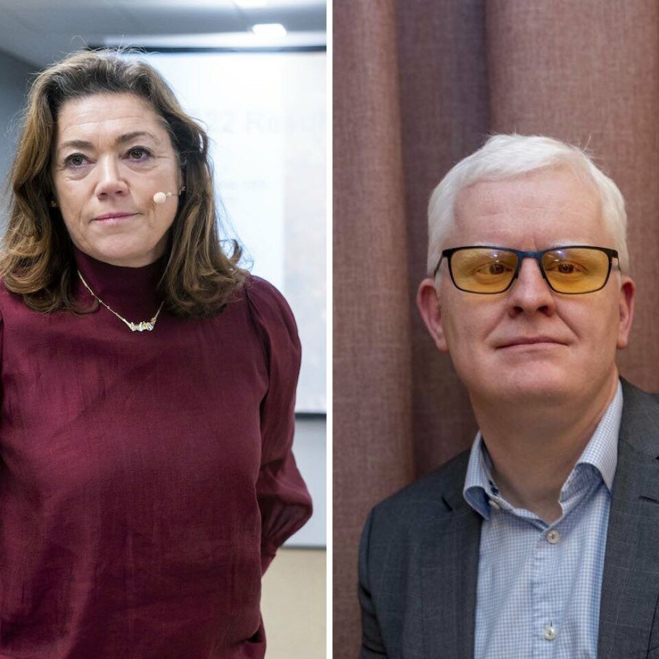 Uenige: Konsernsjefen i Schibsted, Kristin Skogen Lund og NJ-topp, Dag Inge Tryggestad, står på hver sin kant når det gjelder regjeringens nye forslag til endriger i arbeidsmiljøloven. - Man kan enkelt gå inn i en tilsvarende stilling et annet sted i samme konsern ettersom arbeidet man skal utføre er tilnærmet identisk, sier NJ-sjefen Dag Inge Tryggestad.