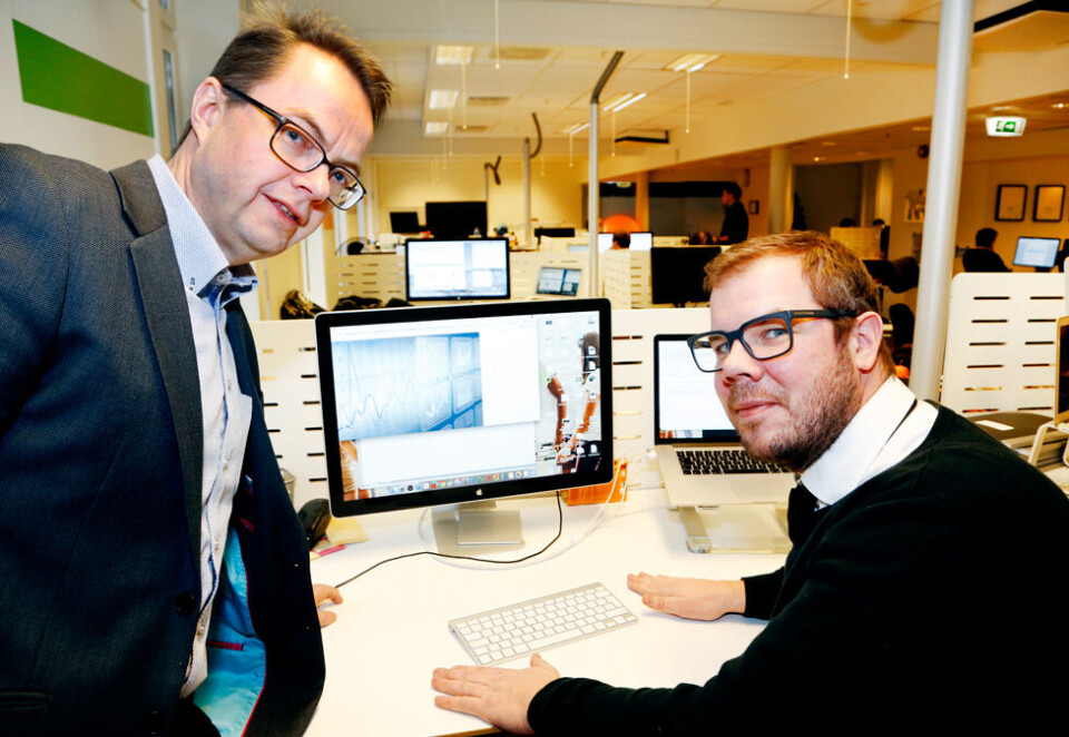 Prognosemakere: Forhandlingsdirektør Harald Eide-Fredriksen sammen med kollega Christian Fure i Dentsu Aegis. Foto: Eivor Eriksen