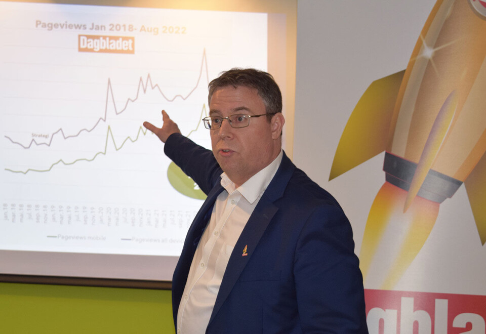 Ny rekord: I mars satte Dagbladet ny all-time-high med over to millioner unike brukere per dag. Krigen i Russland engasjerer fortsatt leserne ifølge nyhetsredaktør Frode Hansen. Foto: Dag Robert Jerijervi