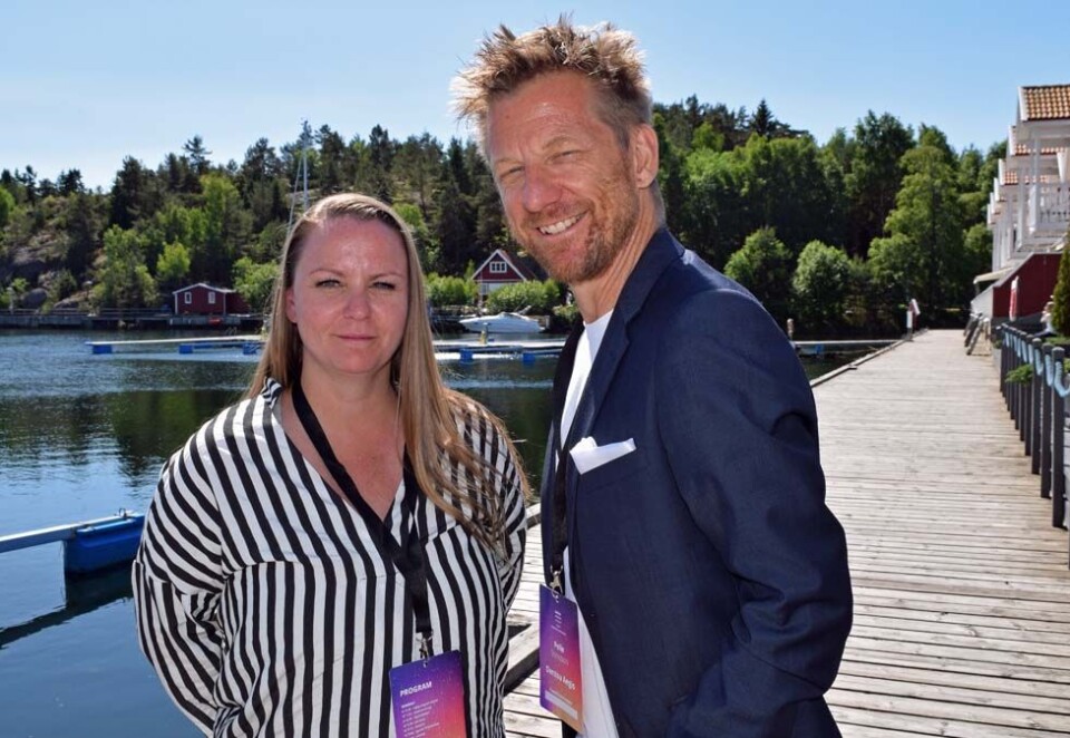 Slår seg sammen: Byrålederne i Red Media Consulting og Dentsu Aegis, Maria Aas-Eng og Pelle Stensson, fant sammen tidligere i år. Norske byråledere tror det blir flere oppkjøp og sammenslåinger fremover. Foto: Knut Kristian Hauger