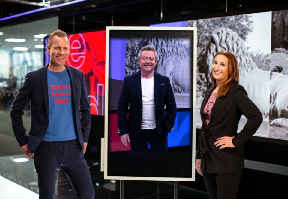 Kuttes: Norske tilstander blir ikke med videre etter hva Kampanje erfarer. Her ved programlederne Eirik Bergesen, Morten Sandøy og Elin Ludvigsen. Foto: TV 2.