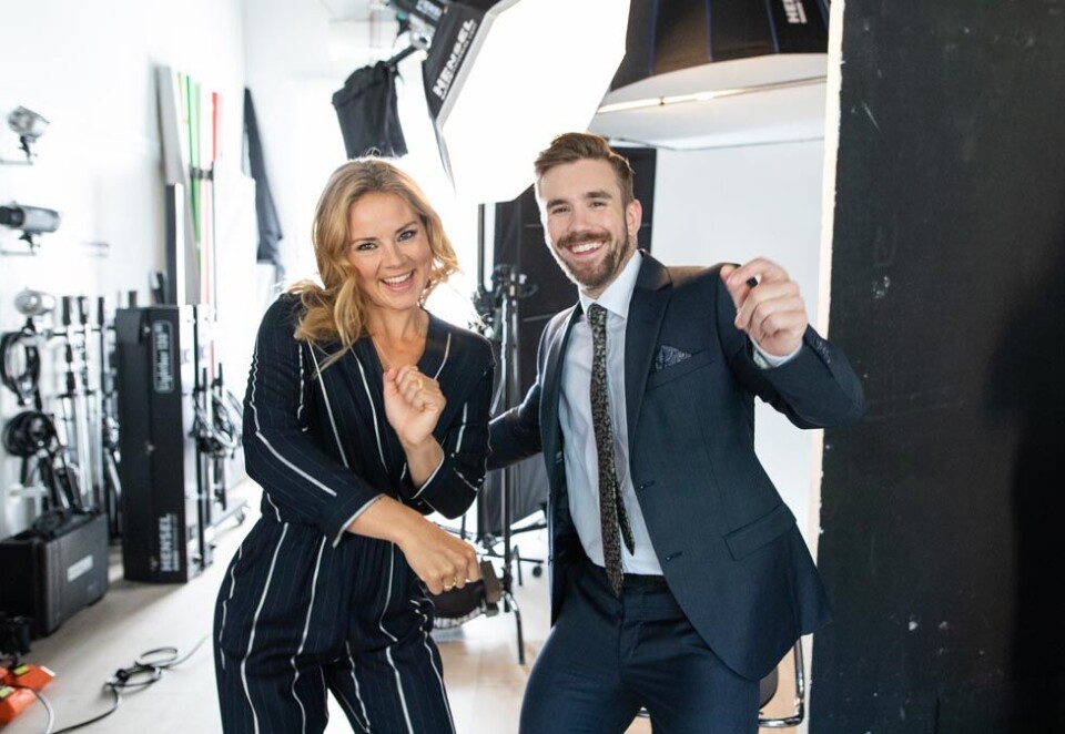 Premiereklare: Helene Olafsen og Stian Blipp tar over «Senkveld» denne høsten etter Harald Rønneberg og Thomas Numme. - Stian og jeg har brukt all vår våkne tid sammen etter sommerferien, sier premiereklare Helene Olafsen. Foto: TV 2.