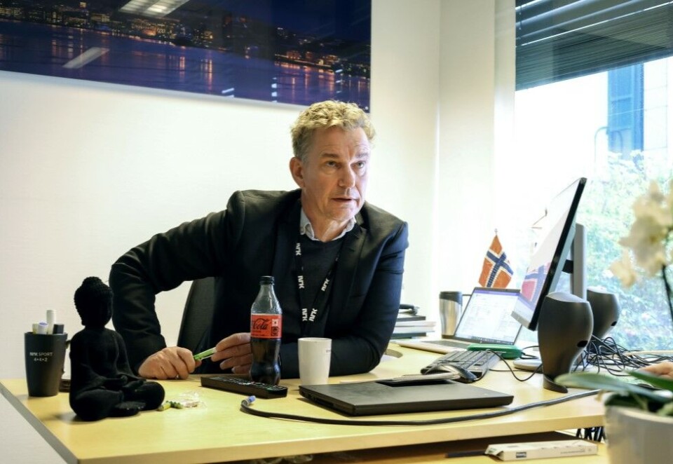 Viktig avtale: - Det betyr mye, svarer Espen Olsen Langfeldt på spørsmålet om hva OL-avtalen betyr for moralen i NRK Sporten. Foto: Eivor Eriksen