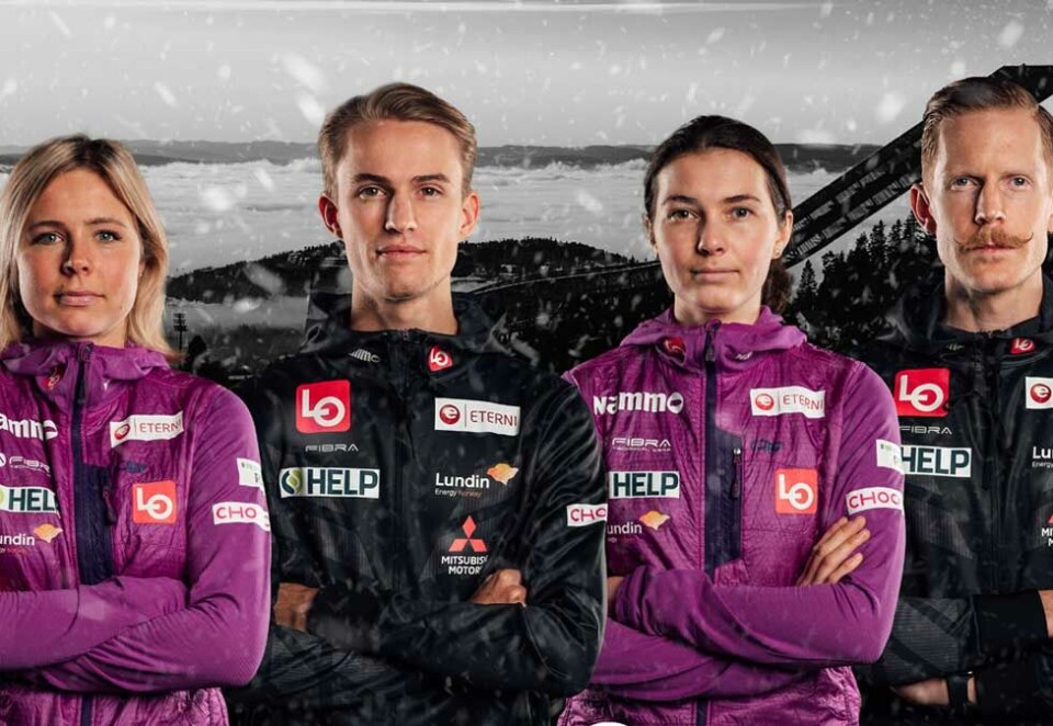 Fine i tøyet: Når Scantrade skal introdusere Fibra i det norske markedet, så blir det med Maren Lundby, Daniel Tande og resten av Hopplandslaget som profiler.