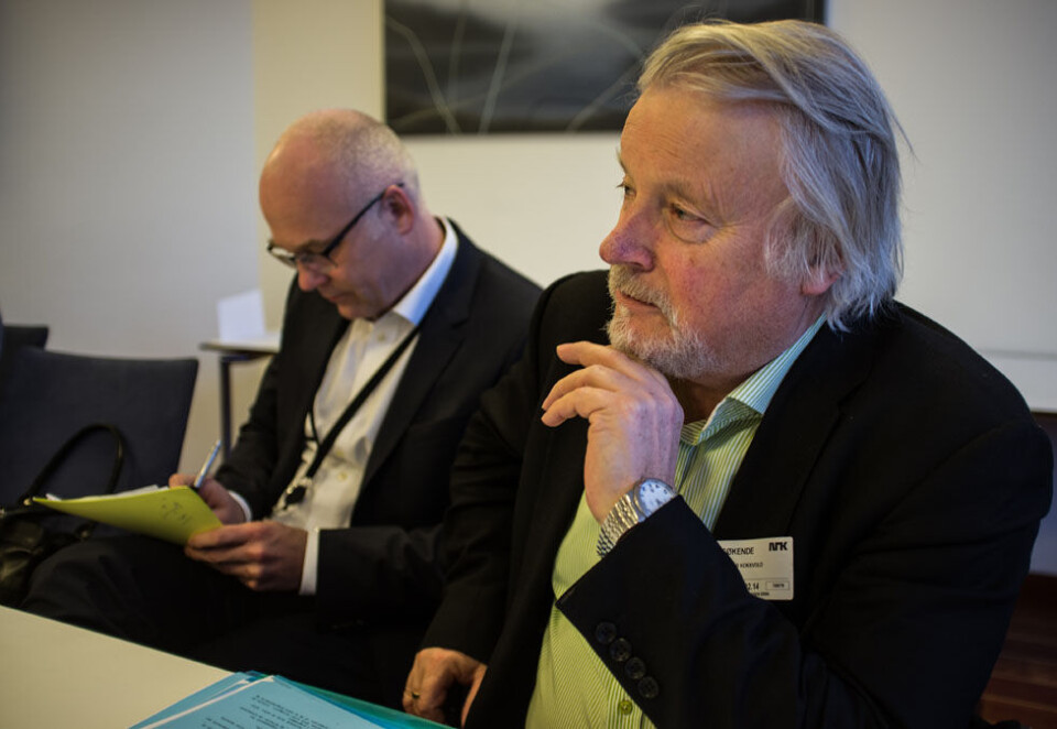 Kraftig kritikk: Thor Gjermund Eriksen (til v) ble vitne til at Kringkastingsrådet og leder Per Edgar Kokkvold rettet hard skyts mot «Trygdekontoret» og deres porno-sketsj. Bildet er tatt ved en tidligere anledning. Foto: Anders B. Bisgaard