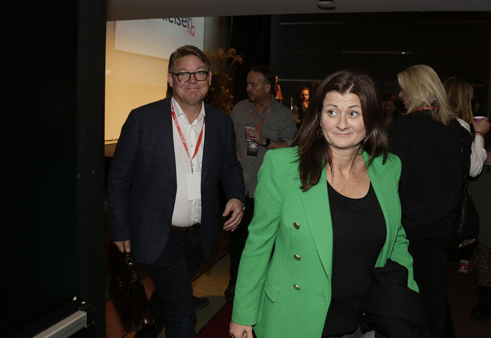Legger press på NRK: P4-sjef Kenneth Andresen (til venstre) møtte Cathinka Rondan til debatt på Radiodager torsdag. Foto: Eivor Eriksen