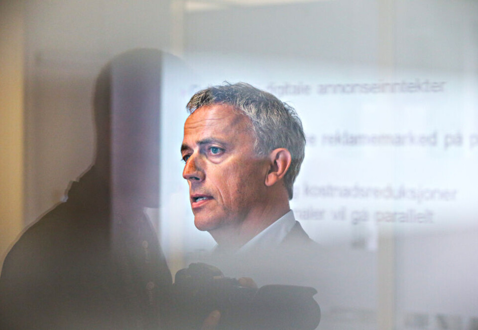 - Enorme utfodringer: Reklamemarkedet til avisene har krympet med tre milliarder kroner siden 2007. Denne uken kommer Schibsted, Polaris Media og Amedia med nye annonsetall. – Mediebransjen står ovenfor enorme utfordringer, sa Are Stokstad, konsernsjef i Amedia, under sist ukes 'Digital Winners'-konferanse. Foto: NTB Scanpix.