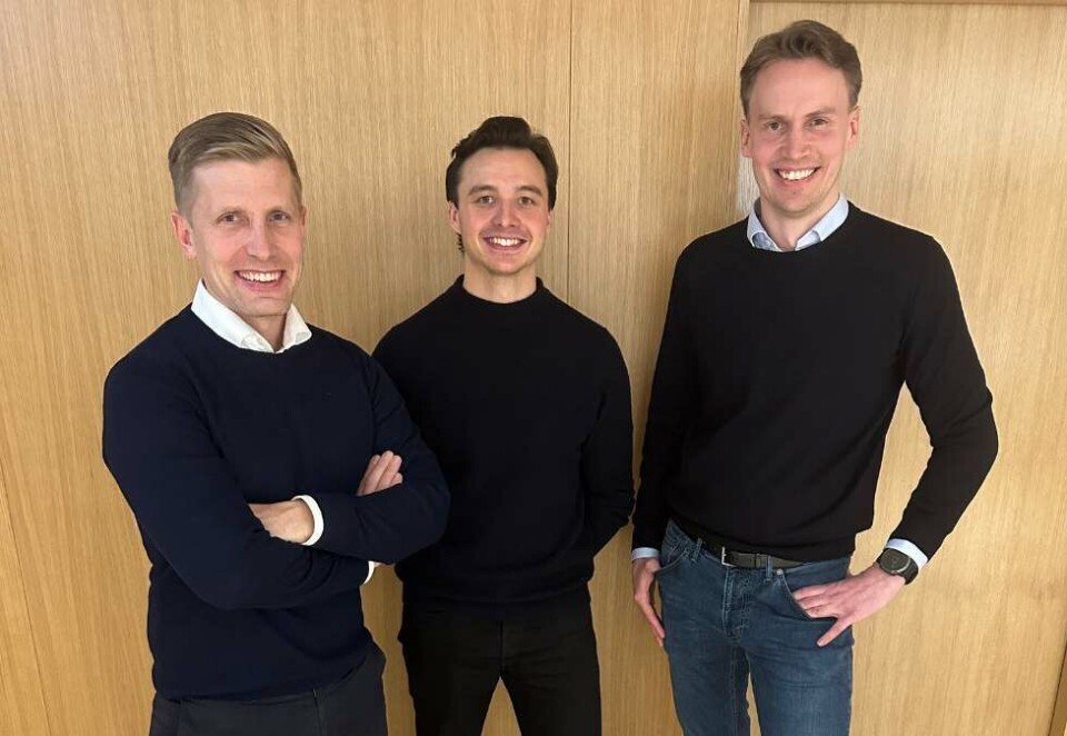Kjøper seg inn: Fra venstre: Robin Suwe, Schibsted, Sebastian Frick, AutoVex og Gran Lindstad, Schibsted. Photo: Schibsted