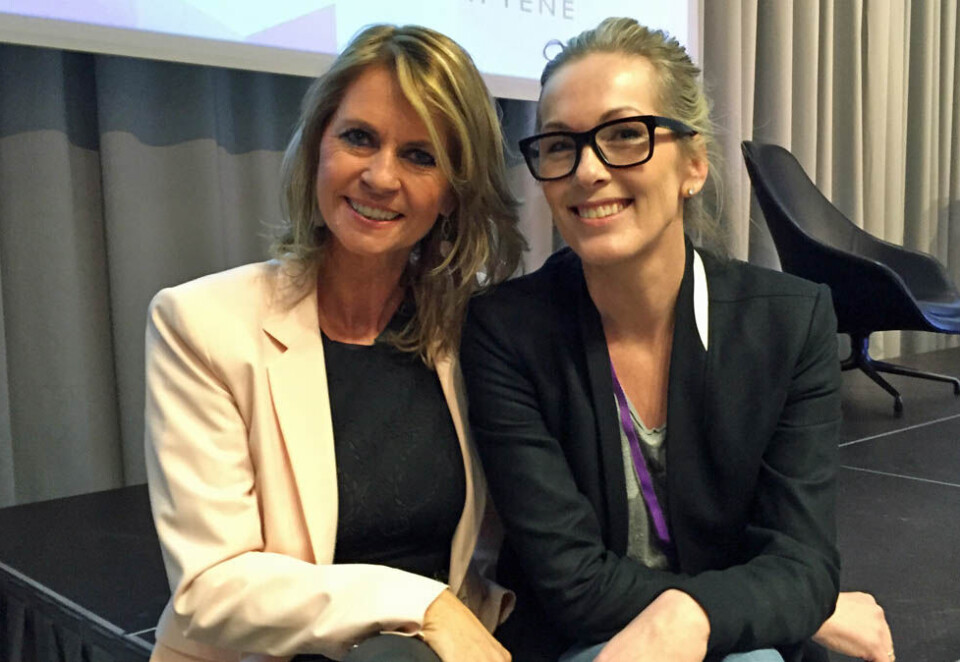 Kvinnelige toppledereAnita Krohn Traaseth ble intervjuet av Aller Media-direktør Ellen Arnstad om blant annet innovasjon i den norske mediebransjen. Foto: Knut Kristian Hauger