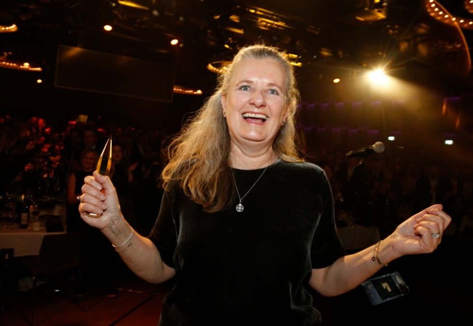 Satt pris på: Monika Augustsson fra Pol ble tildelt årets Ærespris. - Herregud så fortjent! uttalte Petter Bryde og Thorbjørn Ruud fra scenen da de delte ut prisen. Foto: Eivor Eriksen