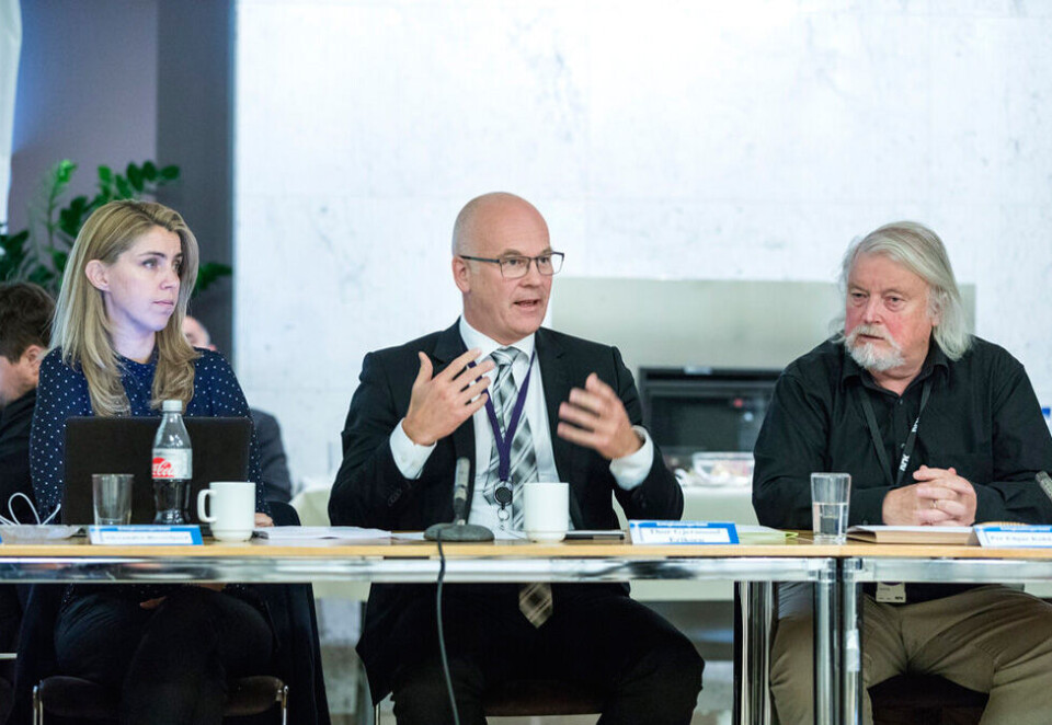 NRK-profil: Alexandra Beverfjord jobbet i NRK i fem år før hun i vår takket ja til å vende tilbake til Dagbladet. Her er hun sammen med NRK-sjef Thor Gjermund Eriksen, som var sjefredaktør i Dagbladet fra 2003 til 2006, og Kringkastingsrådets daværende leder, Per Edgar Kokkvold. Foto: Gorm Kallestad/NTB Scanpix