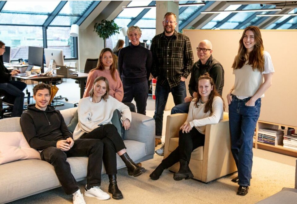 Vokser raskt: Fra venstre: Hampus Elfström, Anna Karlsson, Sophia Lindholm, Katarina Klofsten, Tommy Ellingsen, Magnus Wretblad, Georgia Cotterill og Julia Holtback-Yeter.