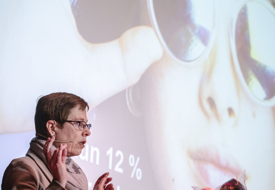 Ønsker tydelig merking: Fra 1. juli skal reklamen merkes dersom kroppsfasong, kroppsstørrelse eller hud er retusjert eller manipulert. Avbildet er Medietilsynets direktør Mari Velsand. Foto: NTB