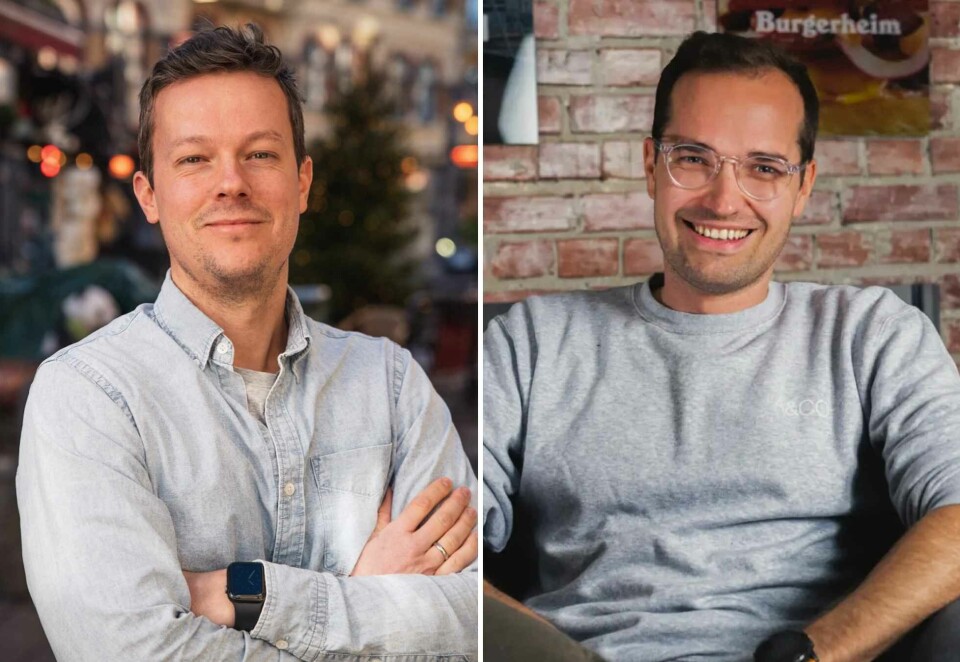 AdvarerPer Skøien er administerende direktør i Kin Group og Tim Nilo er parner i Askeladden & Co. De advarer mot konsekvensene av Googles ny prisverktøy. Foto: Gustav Brandbyge