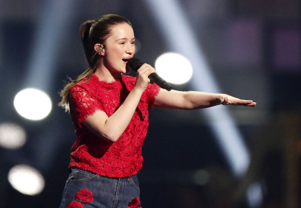 Siste konsert: Sigrid stod på scenen under Nobels fredspriskonsert på Telenor Arena i 2017. Nå er fredspriskonserten lagt på is. Foto: Berit Roald/NTB Scanpix