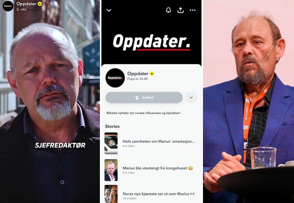 Ulf forvekslet med Ulf André: Flere av videoene hvor Ulf Andersen og Ulf André Andersen forveksles er nå tatt ned, men ikke alle. Foto: Skjermbilde Snapchat/Amanda Pedersen Giske NTB