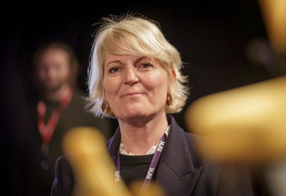 Jubeldag: NRK-sjef Vibeke Fürst Haugen bød de ansatte på kake og champagnebrus da nyheten om OL-kjøpet ble kjent. Samtidig står statskanalen overfor store kostnadskutt. Foto: Heiko Junge/NTB