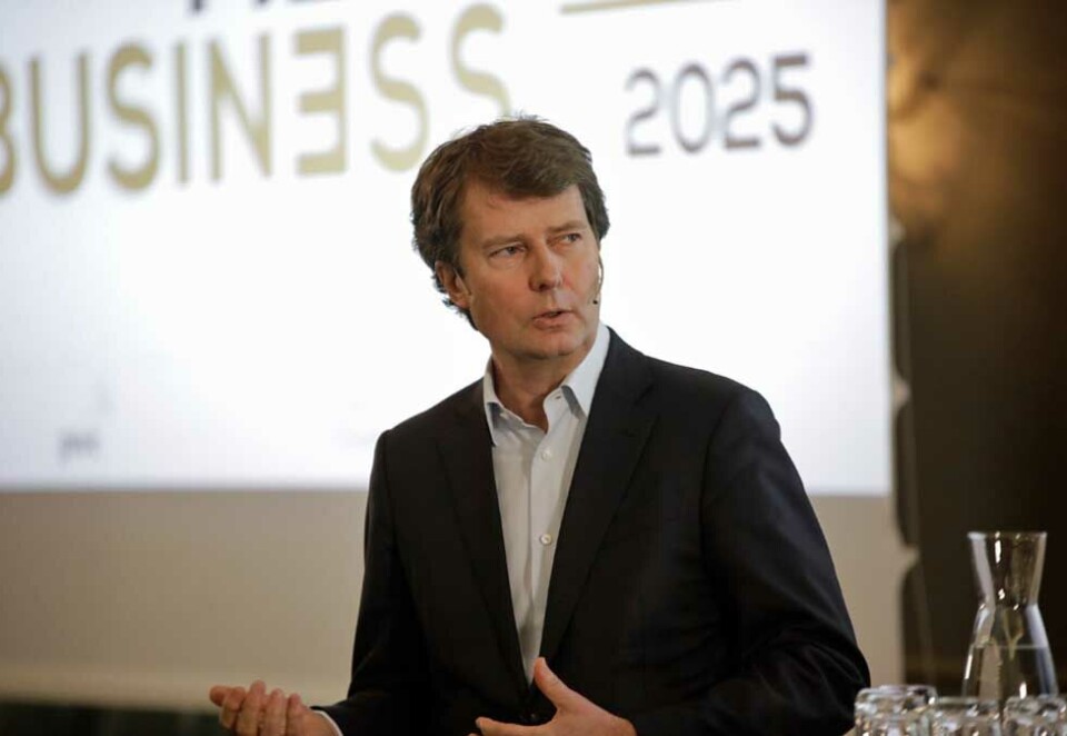 Legger frem tall: Konsernsjef i Polaris Media, Per Axel Koch, legger torsdag frem tallene for både fjerde kvartal i fjor og hele 2022. Her Koch på Kampanjes Media Business-arrangement. Foto: Eivor Eriksen.
