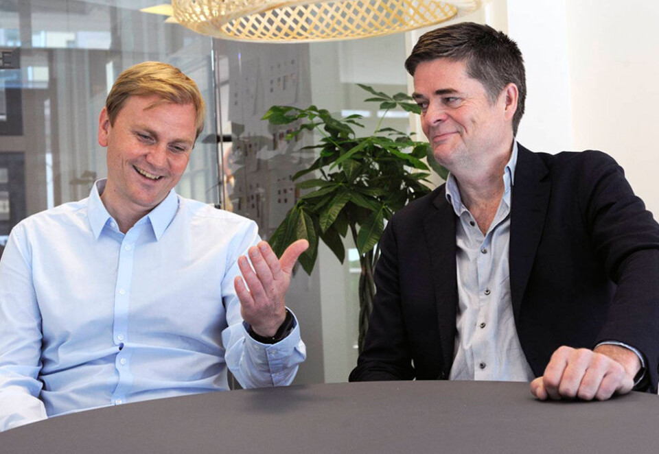 Gikk hardt ut: Tidligere byråleder i Netlife Design, Martin Vikesland, og dagens sjef for Bas Kommunikasjon, Arild Horsberg, fra da de lanserte Postens oppkjøp av Netlife Research tilbake i 2016. Foto: Birger Morken/Posten