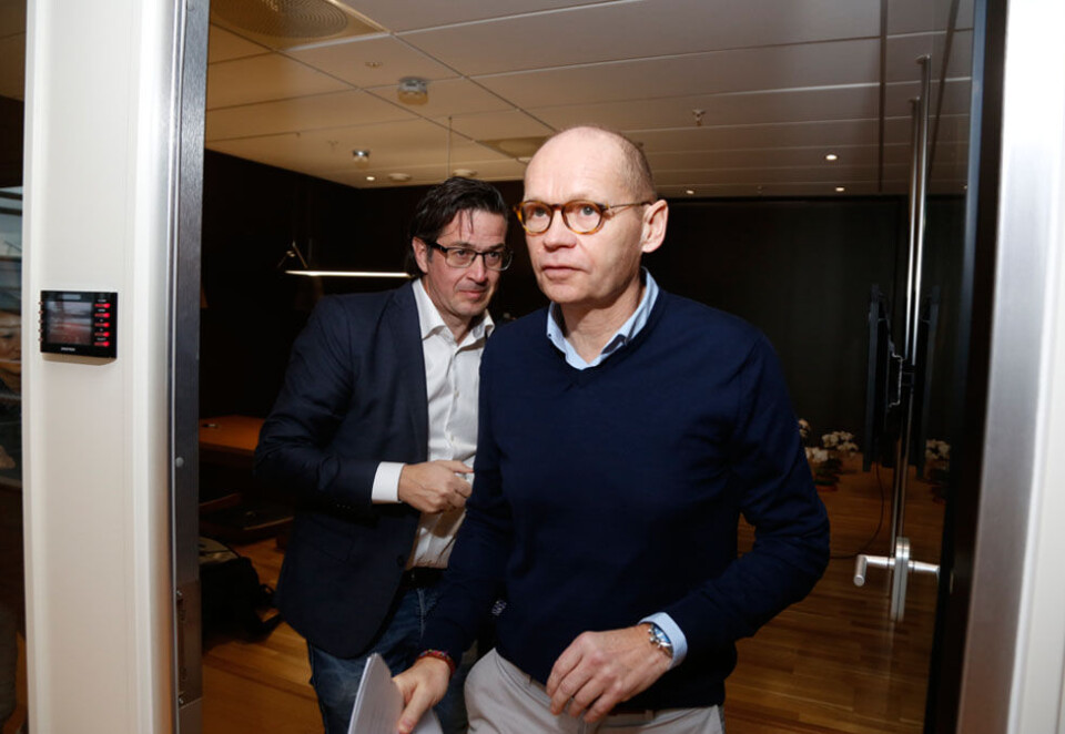 Ny allianse: Schibsted og TV 2 går sammen i et nytt annonsesamarbeid. – At to store riksdekkende mediehus med store varelager samarbeider om data på denne måten er gjør denne avtalen ekstra spesiell, sier Bjørn Gunnar Rosvoll og Per Håkon Fasting. Foto: Eivor Eriksen.
