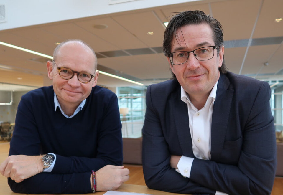 Reklamepartnere: Med bruk av ny teknologi er det nå mulig å koble TV 2s Google-teknologi med Schibsteds annonseplattform AppNexus. Det blir det partnerskap av. Her Per Håkon Fasting og Bjørn Gunnar Rosvoll.