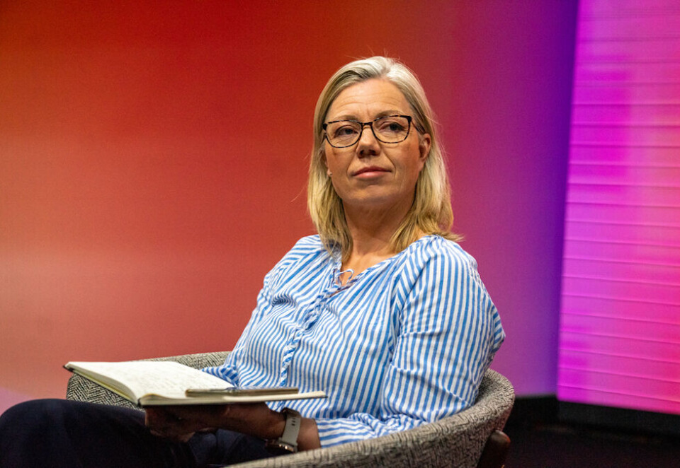 Merker prispresset: Sjefredaktøren i Aftenposten, Trine Eilertsen, sier utfordringene med stadig dyrere papirpriser merkes i regnskapene. Her Eilertsen under en seanse på Nordiske Mediedager for noen år siden. Foto: NMD.