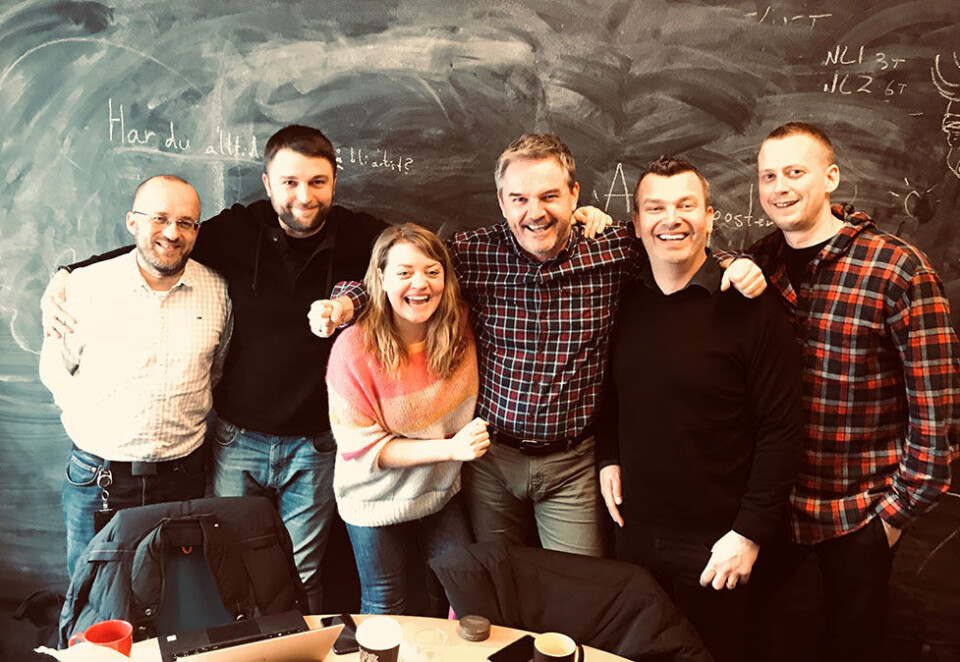 Står bak lista: Styregruppa for den nye podkast-topplista består av Kristian Tolonen (NRK), Jim Fossheim (Moderne Media), Vilde Batzer (NRK), Rune Hafskjær (P4-gruppen), Bjarte Øgrey (Bauer) og Martin Jondahl (VG). Foto: Ingjerd Østrem Omland/NRK