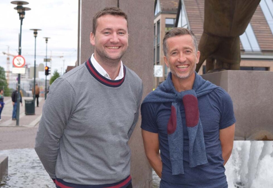 - Etterspørselen er stor: Thomas Straw (t.v.) i Oslo Technology Consulting har tro på konseptet marketing for hire. - Jeg opplever etterspørselen på dette som stor, sier Straw. Her sammen med Håvard Bakken i ANFO. Foto: Sara Løvhaug.