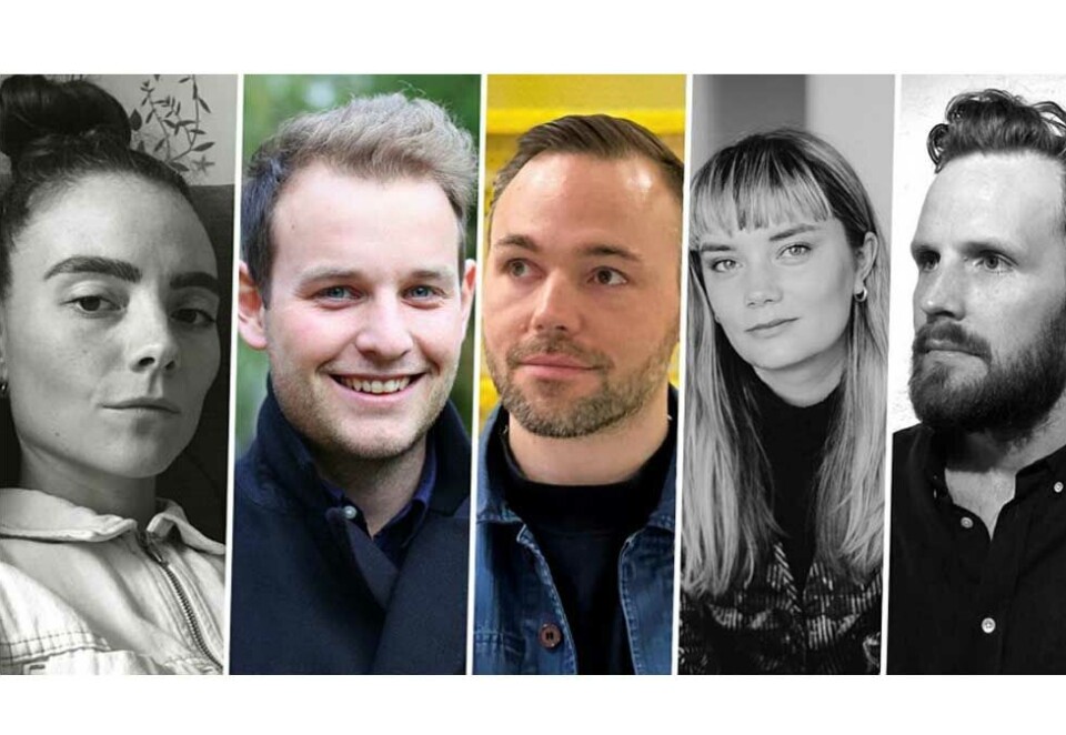 Kreative svensker: De svenske reklamekreatørene Nayeli Kremb, Simon Garlöv, Victor Post, Maja Nylund och Johan Helander. Foto: Pressbilder.
