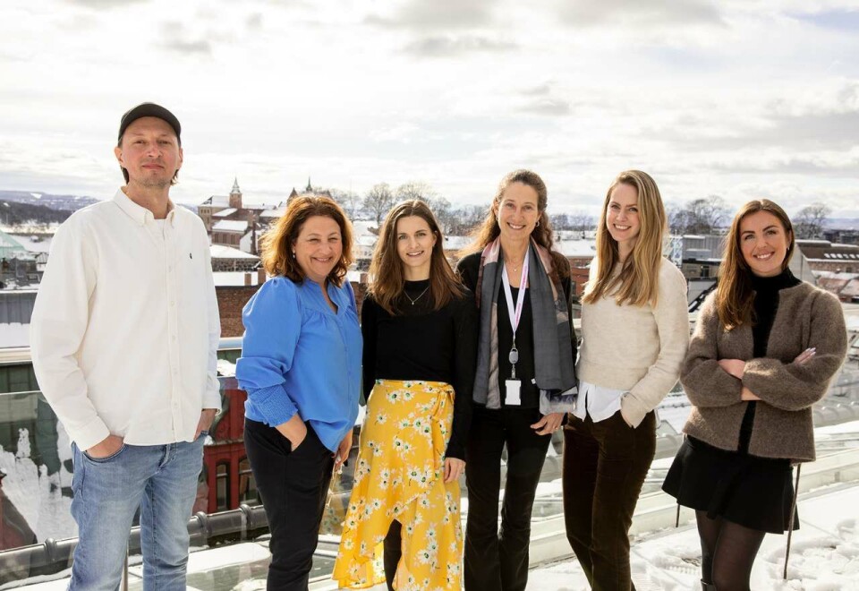 Nytt team: Fra venstre: Pål Ålmark (One Call), Britt Skjeppestad (Essence Mediacom), Elise Thoresen (One Call), Cecilie Skjøren (Essence Mediacom), Trine Norheim Rake (One Call), og Hanna Strand-Hedemark (One Call).