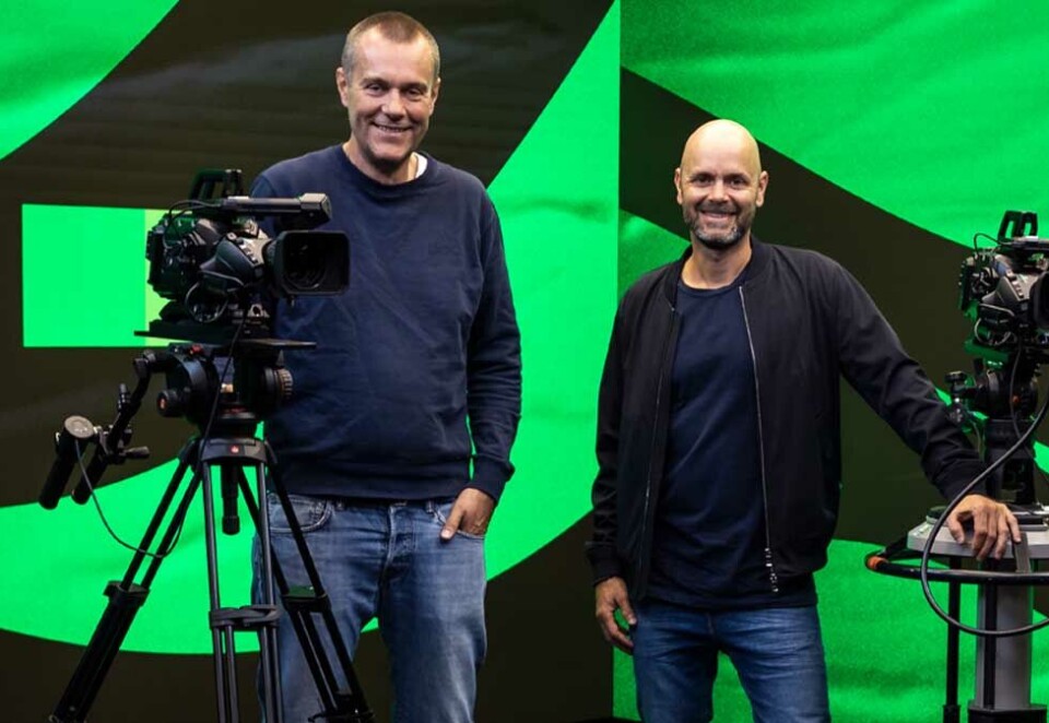 Gjør store kutt: Øystein Lasse Tynning (til venstre) er største eier i JCP. Her med administrerende direktør og eier Lars Terje Grorud.