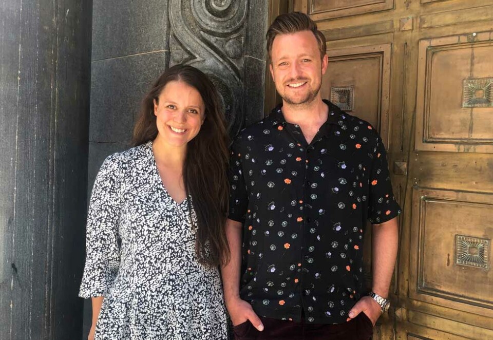 Kastet seg i taxi: Eirik Sørensen sier han fikk en telefon fra team-partner Caroline Riis da han satt på legevakten, men kastet seg inn i en taxi for en liten fotosession utenfor Try-kontorene i Øvre Slottsgate. Foto: Knut Kristian Hauger