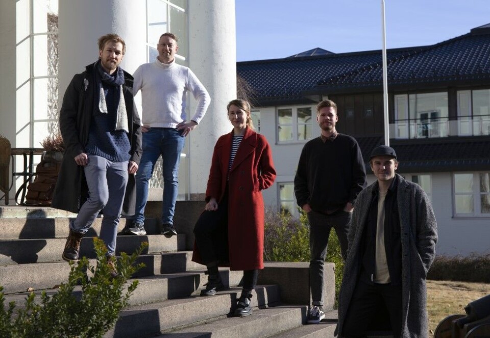 Girer opp: Nord DDB satser på design og henter inn fem nye. Her Joakim Grønli, Thomas OIsson, Ivana Rajevic, Mats Anderson og Emil Langbraaten. Vladimir Maric er også ny designer i byrået, men ikke til stede på bildet. Foto: Nord DDB