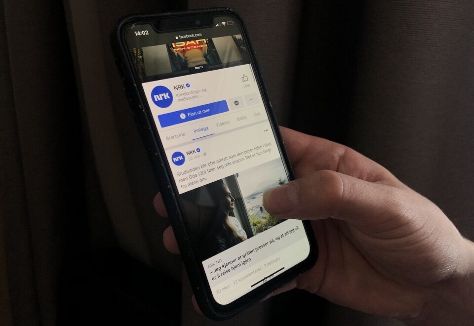 Fjerner kontoer: NRK er midt i prosess med å fjerne flere Facebook-kontoer. Statskanalen har samtidig identifisert de som vil bestå, blant annet hovedsiden NRK, som her er avbildet. Foto: Tobias Fredø