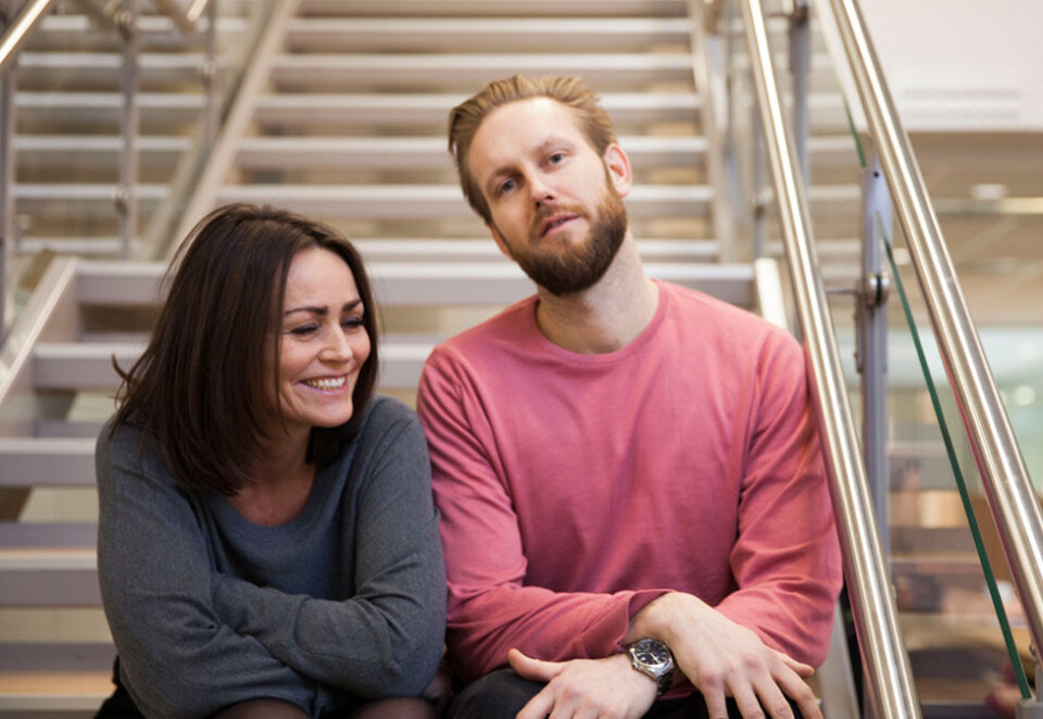 Slutter i Schibsted: - Den siste reorganiseringen i Schibsted-konsernet førte til store endringer for mine folk og meg, sier Jørgen Helland om hvorfor han slutter i Schibsted. Her sammen med sin nye sjef i designbyrået SDG, Anne Marie Brady.