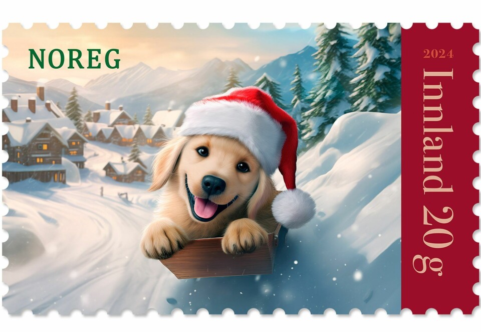 KI-merker: Skoleelever har fått lov til å leke seg med KI og egne ideer til årets julefrimerker fra Posten. Et «engangstilfelle» sier Postens frimerkedirektør Halvor Fasting. Foto: Posten Bring/posten.no