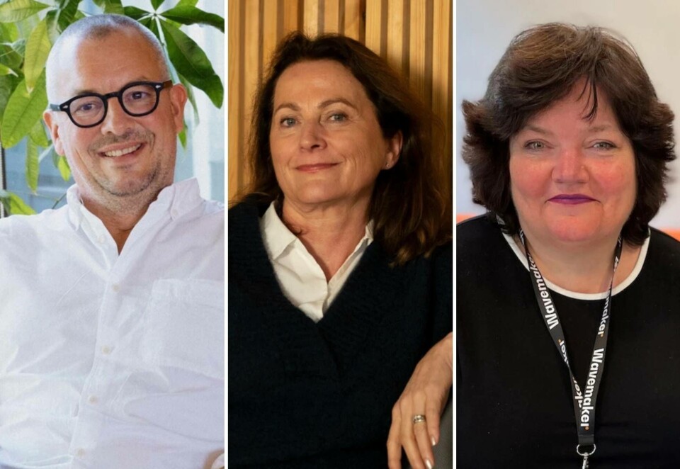 Slår KF sine tall: De tre byrålederne Pelle Josephson, Ellen Fougner og Cathrine Hagen har flere eldre ansatte enn hva funnene til Kreativt Forum viser. Men både Josephson og Fougner mener bransjen svekkes av lite variasjon i alder.