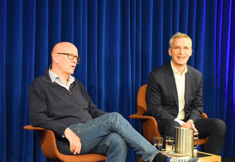 Gode venner: Kjetil Try har vært en nær venn og rådgiver av Jens Stoltenberg gjennom mange år. På høsten i fjor var Stoltenberg vert for bokbadet av Try. Foto: Dag Robert Jerijervi