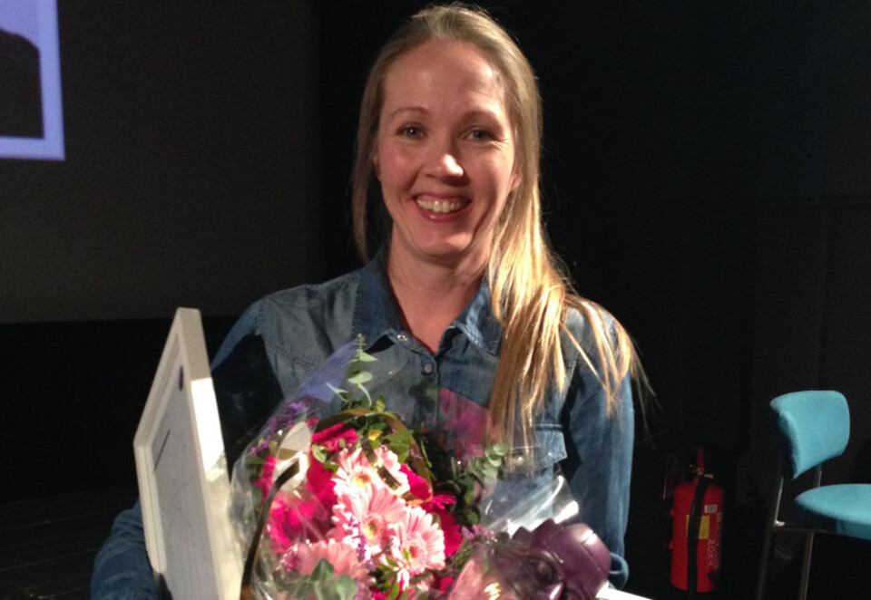 Til topps: Kristin Sagen vinner prisen «Purple People Award» og kan kalle seg «Årets medieselger» i 2016. Foto: Camilla Hellum.