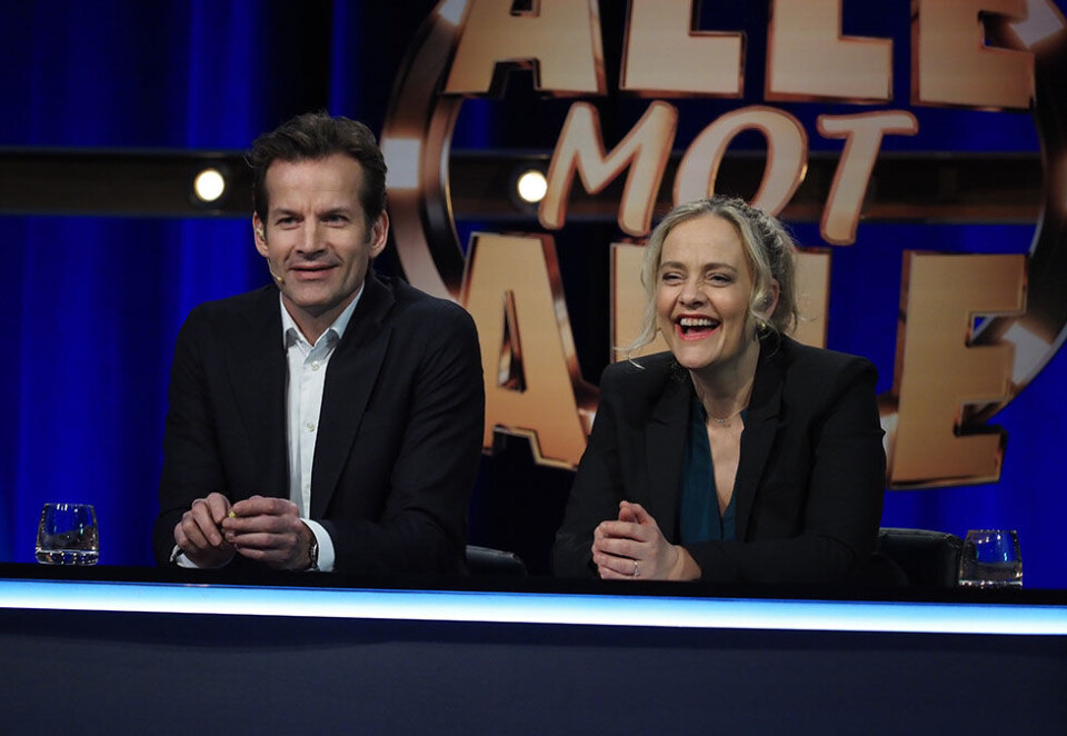 Nytt show: – Vi har spleisa Jon Almaas og Henriette Steenstrup, to av Norges absolutt flinkeste og morsomste TV-mennesker, og i «Alle mot alle» skal de finne ut hvem som er landets smarteste kjendiser, sier Magnus Vatn. Foto: TVNorge