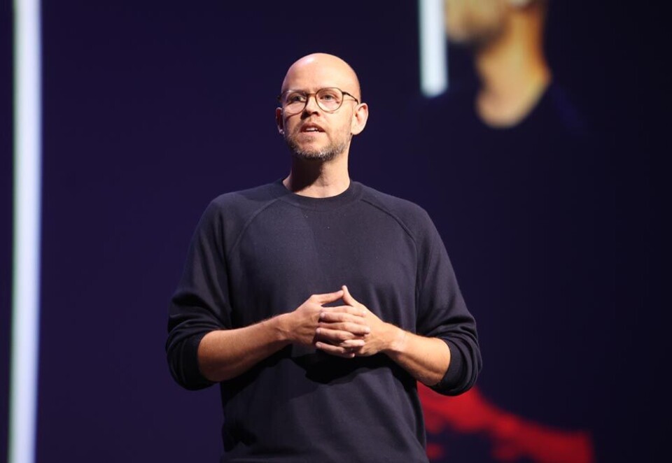 Først hos NHO: Spotify-gründerne snakket først på dagen på NHO-konferansen, men ga ingen intervjuer til norske medier. Senere på dagen dukket han opp på scenen på Rockefeller. Foto: Eivor Eriksen.
