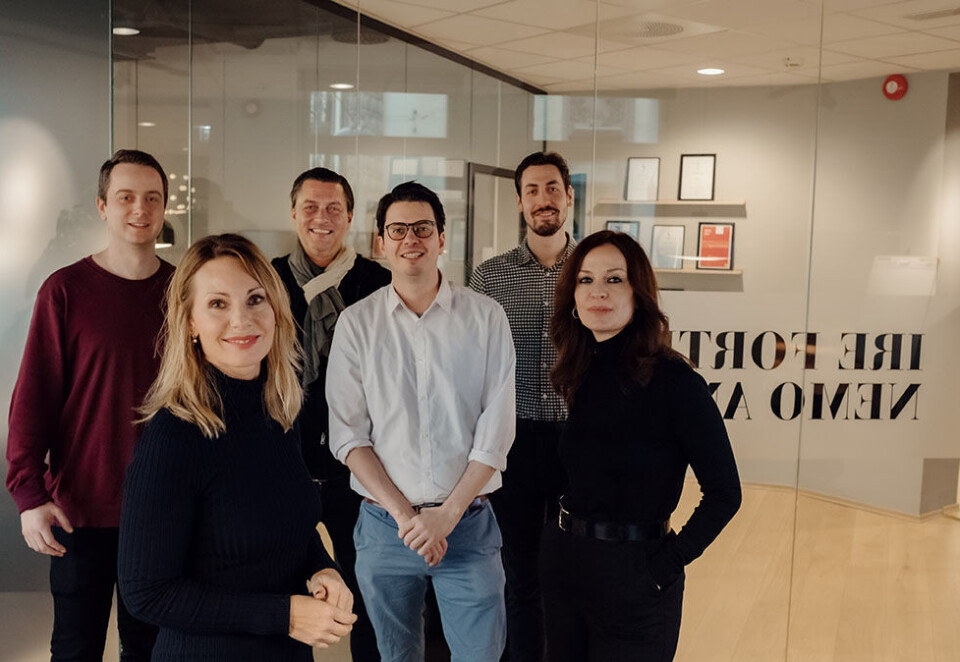 Nye koster: Bakerst fra venstre: Steinar Daltveit, Petter Thorendahl og Lukas Loeb. Foran fra venstre: Hanne Stabell, Eivind Hammer Myhre og Monica Csango. Foto: Ilja C. Hendel