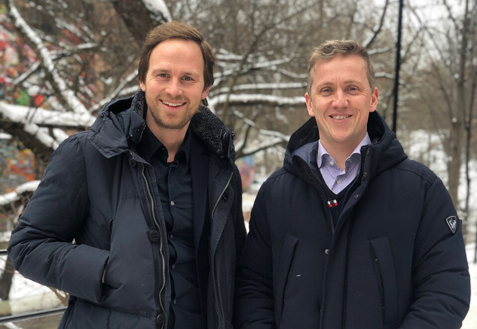 Blir byråsjef: Lasse Torstenson (til venstre) skal lede Nettrafikk. Her står han med byråleder i Mood-konsernet, Nils Sejersted.