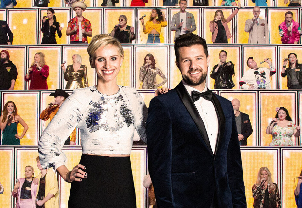 Allsang: Anne Rimmen er programleder for «All Together Now Norge». Hun har med seg Didrik Solli-Tangen som kaptein for et dommerpanel på hele 100 menn og kvinner. Foto: TVNorge