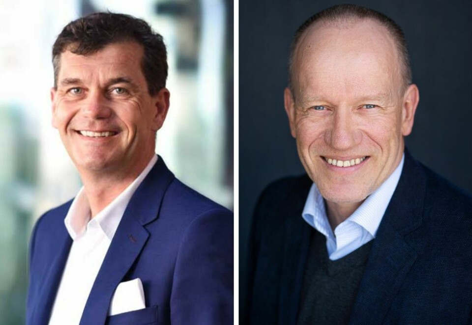 Sponsortopper: Petter Svendsen, sponsorsjef i Telenor, og Stein Bugge, sponsorsjef i Sparebank 1, er begge med i utvalget som skal se på landslagsavtalen.