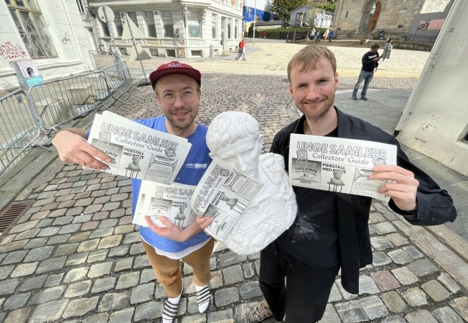 Gammelt, men moderne: Mario Urban og Peder Haugfos har mikset moderne referanser med høykultur og kunstubjekter for at Blomqvist, Norges eldste auksjonshus, skal nå de unge.